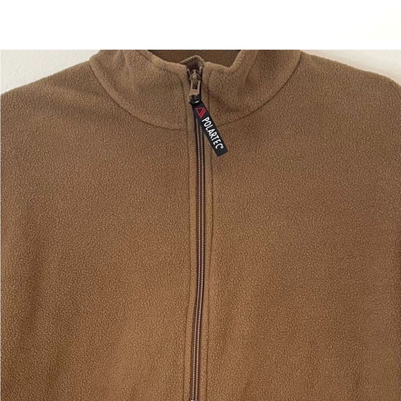 Peckham USMC US Marine Corps Polartec Pullover Fleece MEDIUM Brown 1/2 Zip - Picture 4 of 5